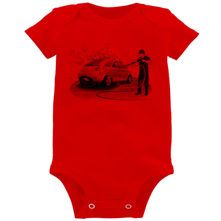 Body Bebê Lava Jato - Vermelho