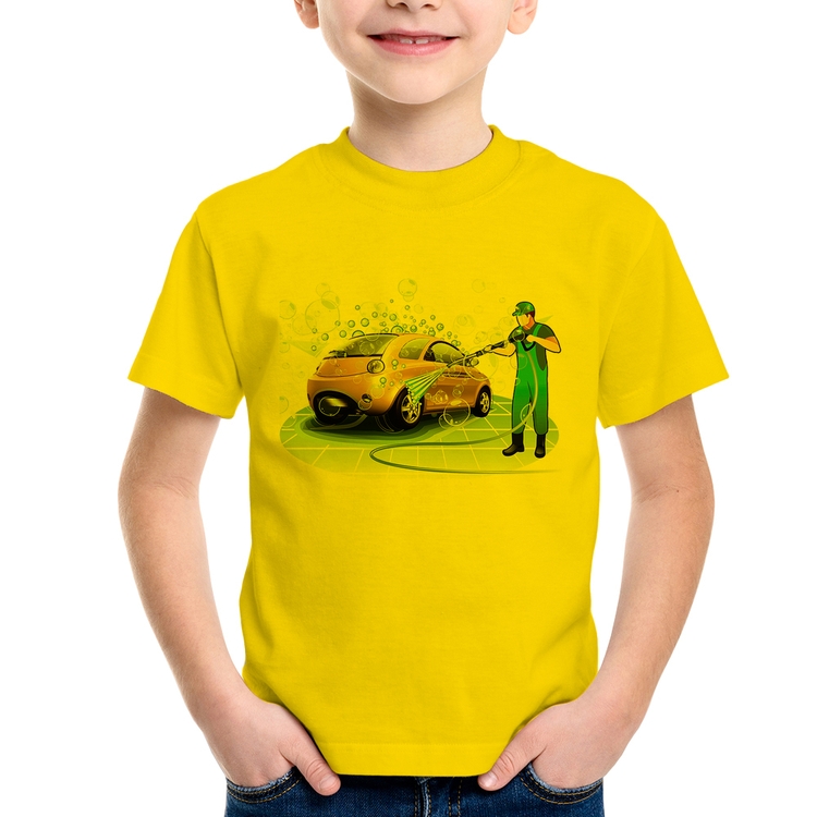 Camiseta Infantil Lava Jato - Amarela