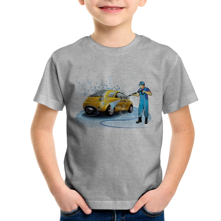 Camiseta Infantil Lava Jato - Cinza