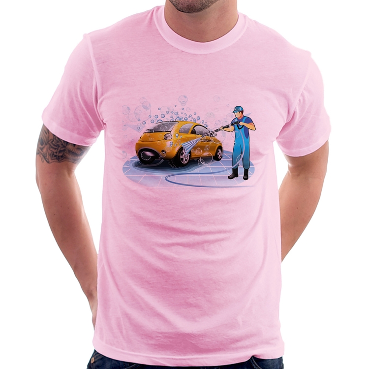 Camiseta Lava Jato - Rosa Bebê