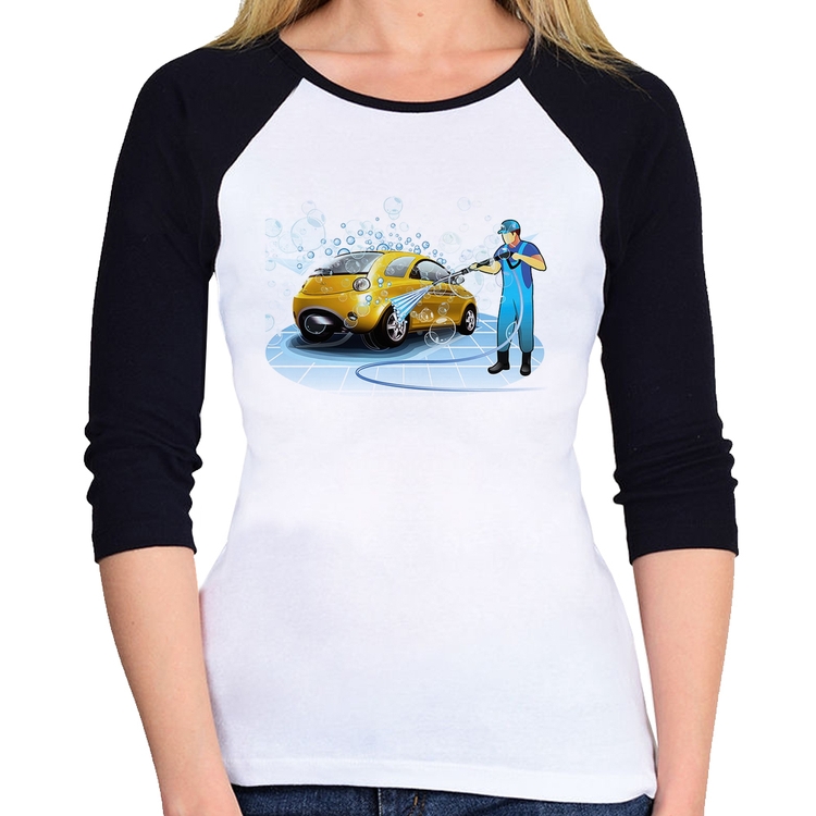 Baby Look Raglan Lava Jato Manga 3/4
