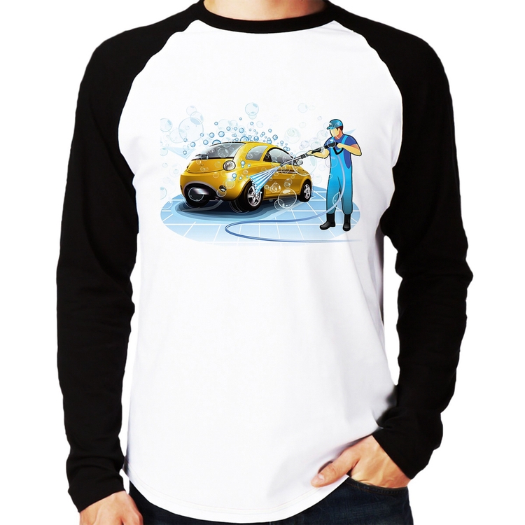 Camiseta Raglan Lava Jato Manga Longa