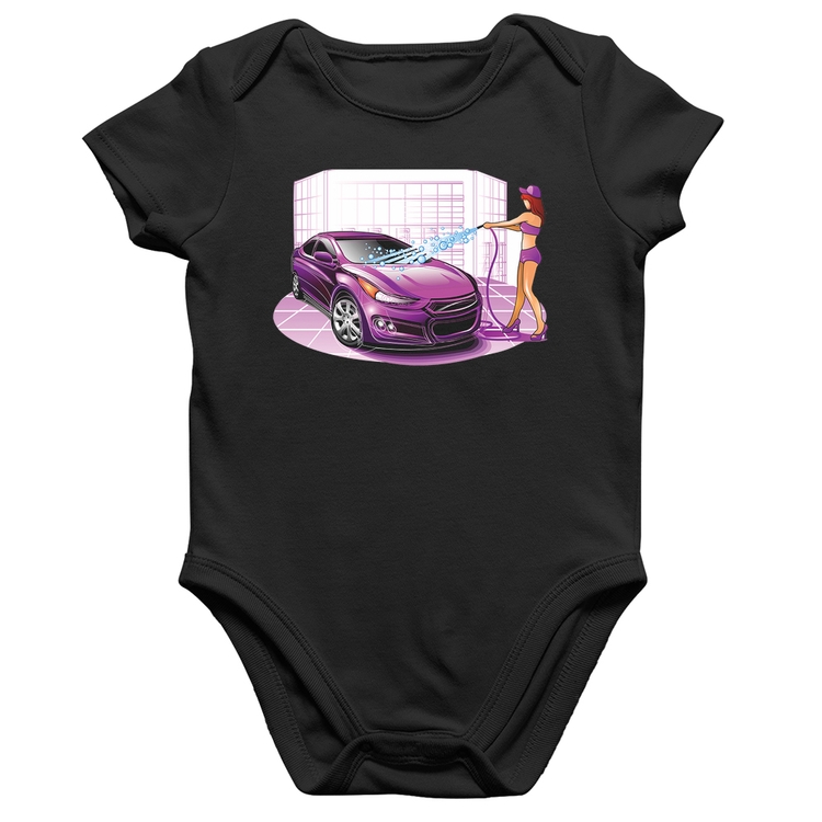 Body Bebê Algodão Lava Jato Carro Roxo