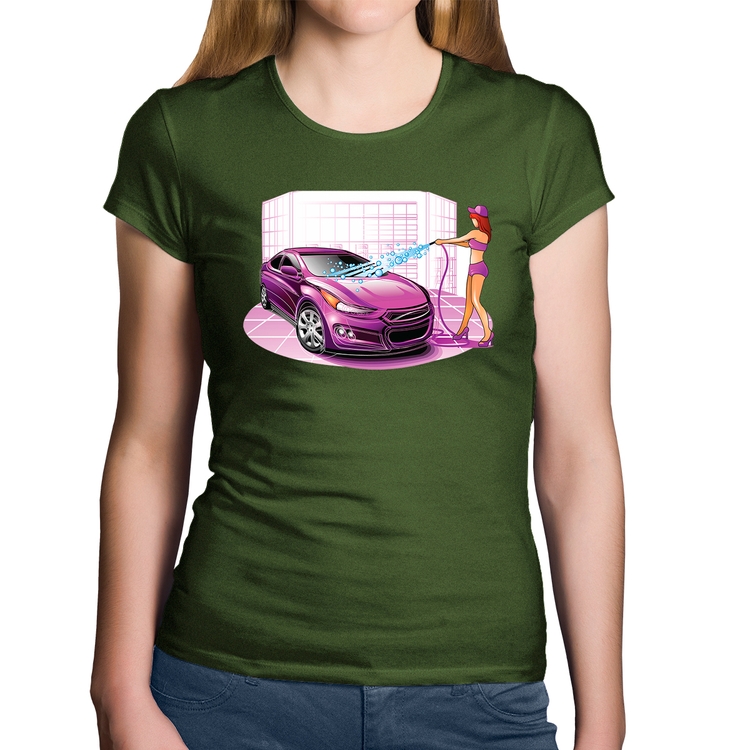 Baby Look Algodão Lava Jato Carro Roxo - Musgo