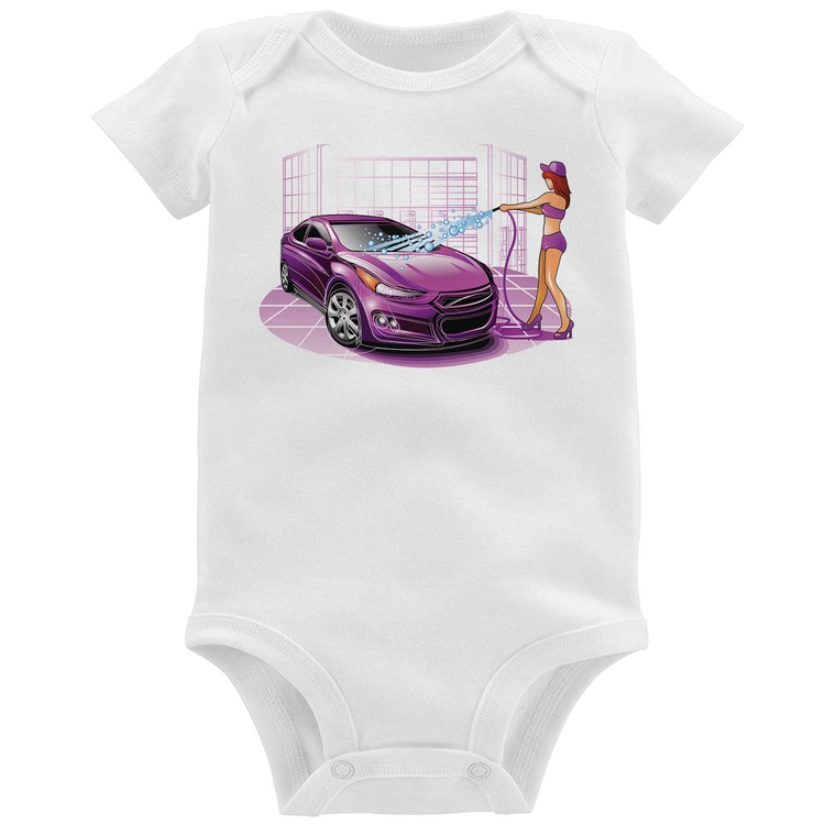 Body Bebê Lava Jato Carro Roxo