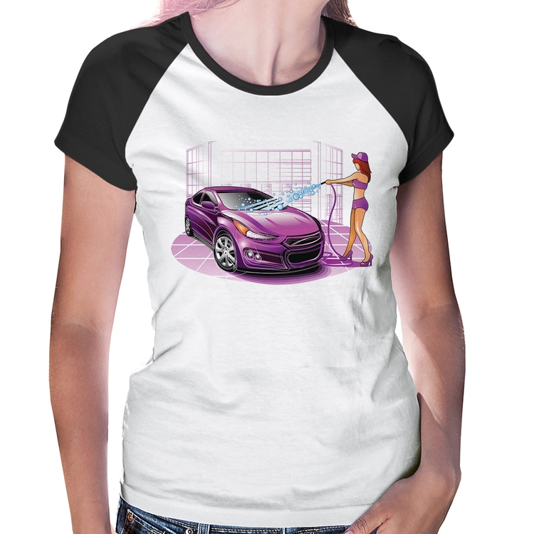 Baby Look Raglan Lava Jato Carro Roxo