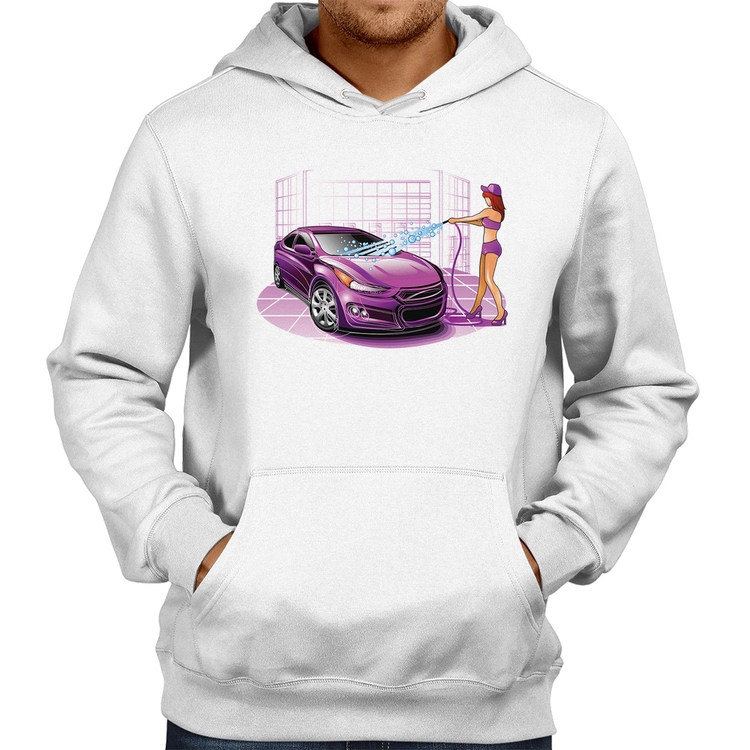 Moletom Lava Jato Carro Roxo - Branco