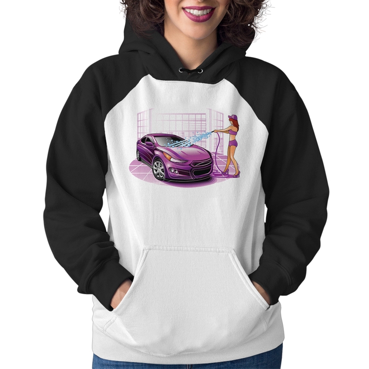 Moletom Feminino Lava Jato Carro Roxo