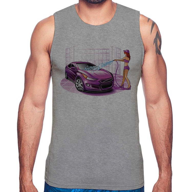 Regata Lava Jato Carro Roxo - Cinza