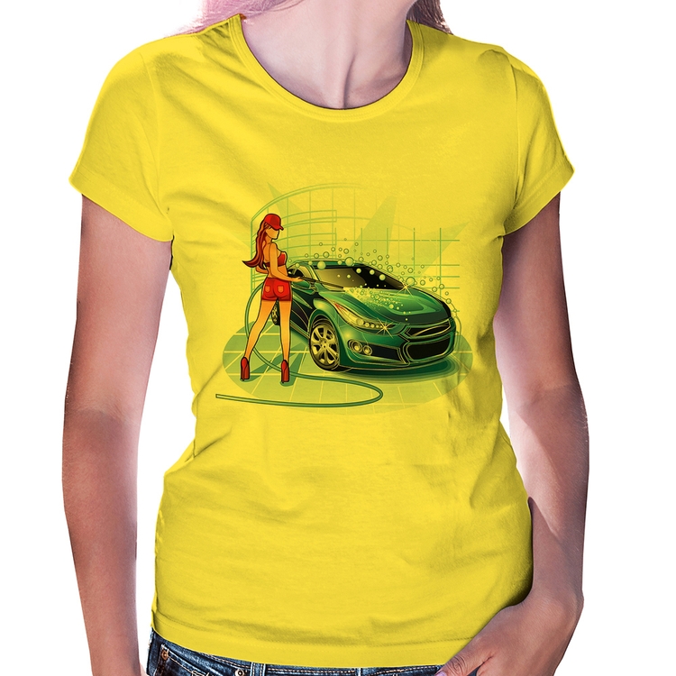 Baby Look Lava Jato Garota - Amarela