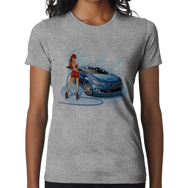 Baby Look Lava Jato Garota - Cinza