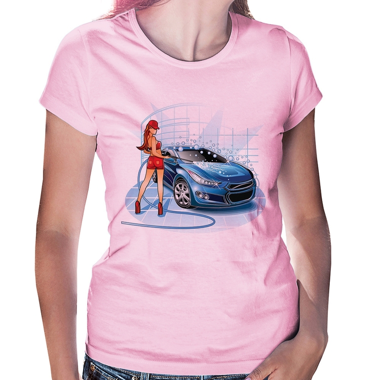 Baby Look Lava Jato Garota - Rosa Bebê