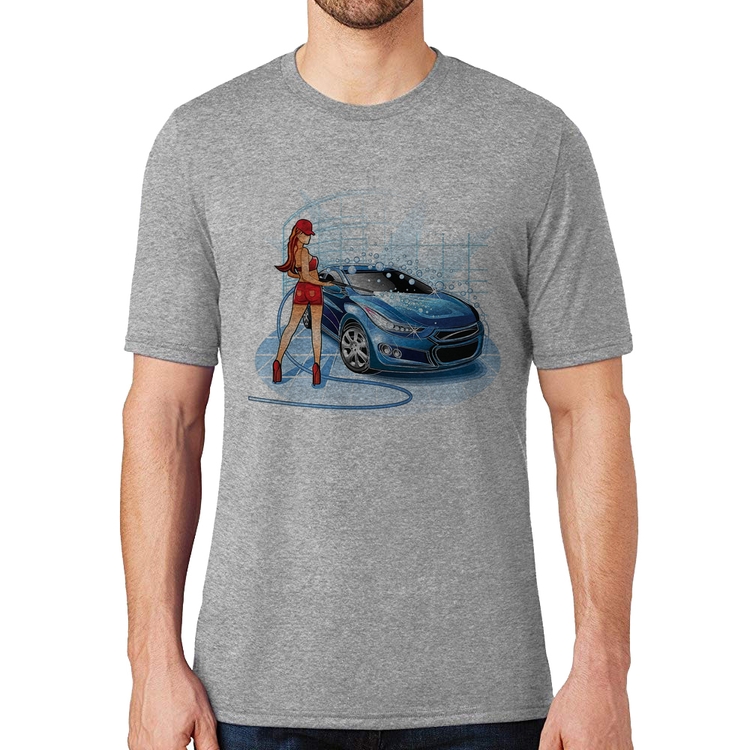 Camiseta Lava Jato Garota - Cinza