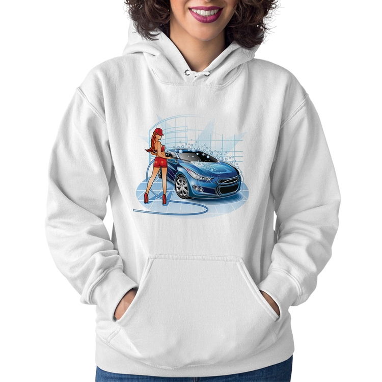 Moletom Feminino Lava Jato Garota - Branco