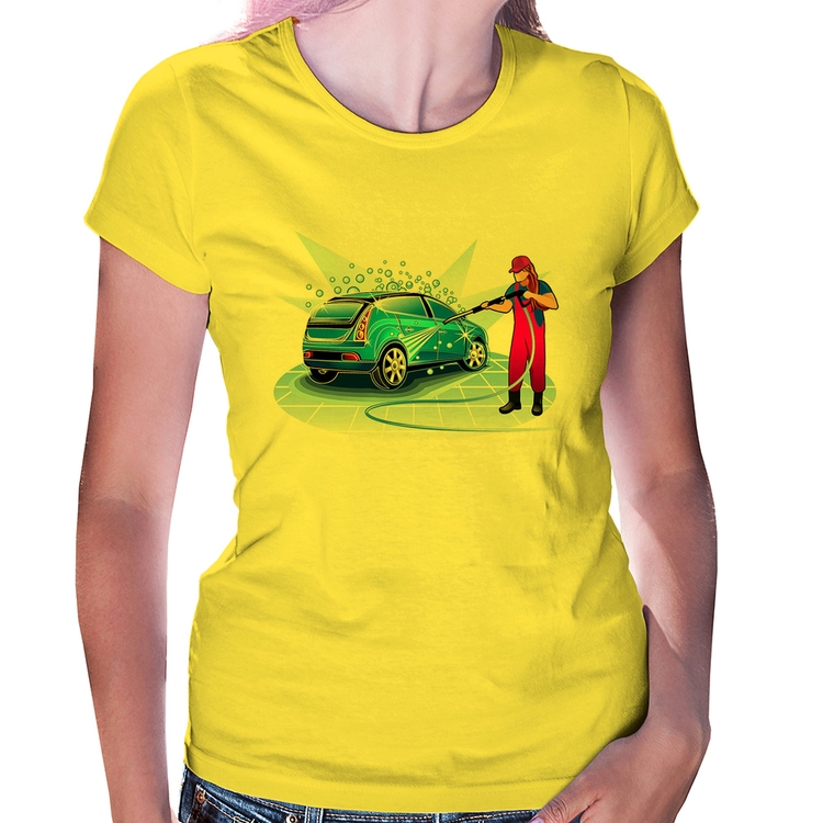 Baby Look Lava Jato Mulher - Amarela