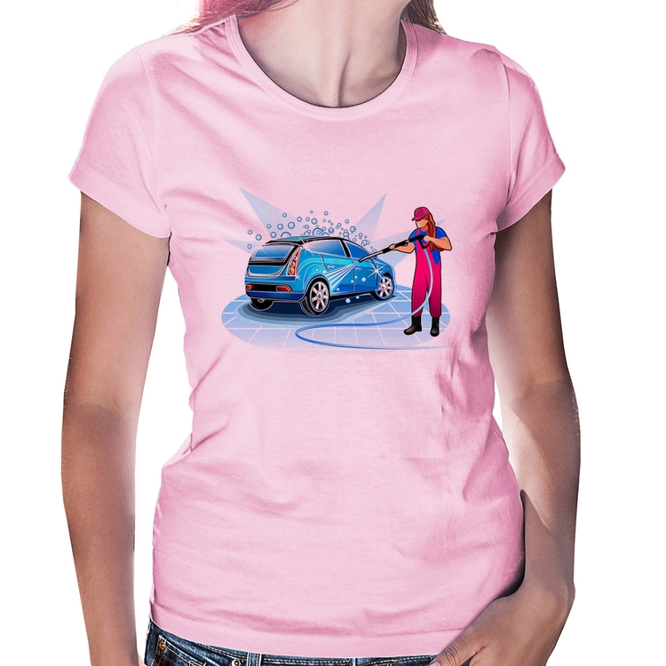 Baby Look Lava Jato Mulher - Rosa Bebê