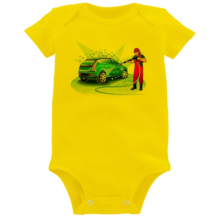 Body Bebê Lava Jato Mulher - Amarelo