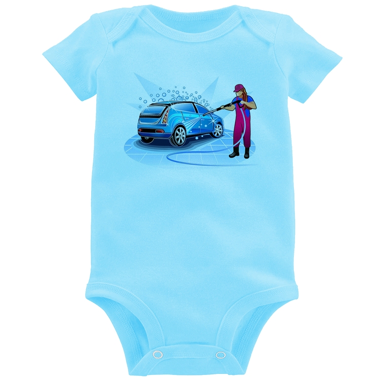Body Bebê Lava Jato Mulher - Azul Bebê