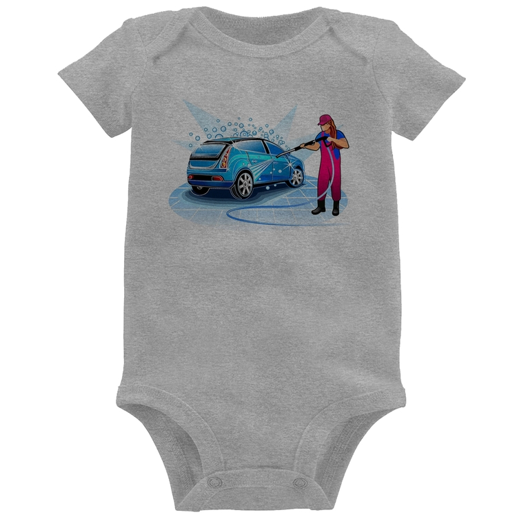 Body Bebê Lava Jato Mulher - Cinza