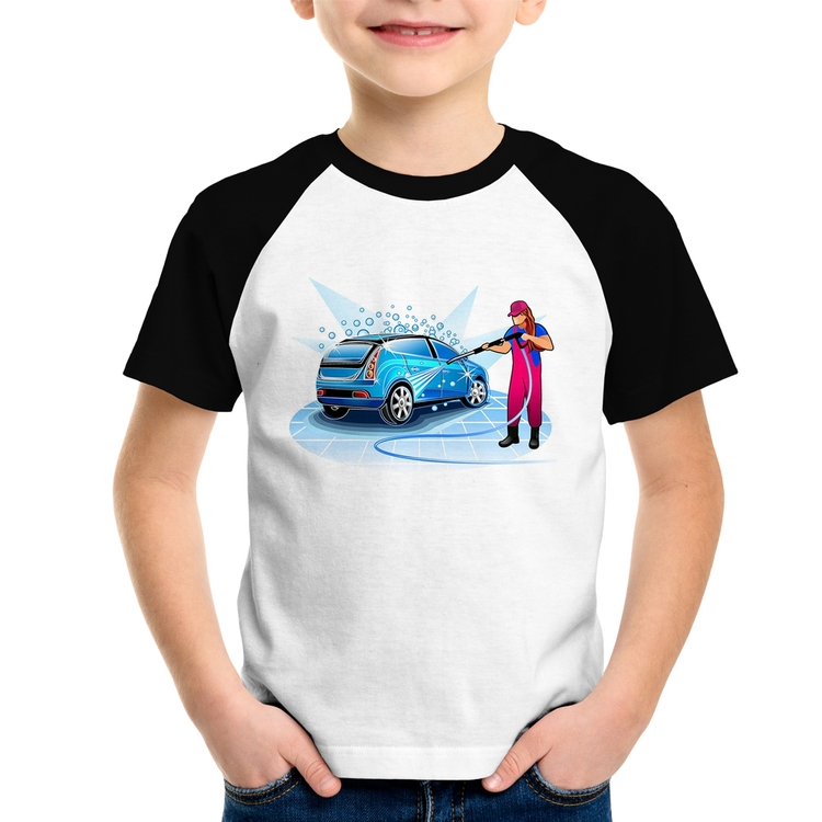 Camiseta Raglan Infantil Lava Jato Mulher