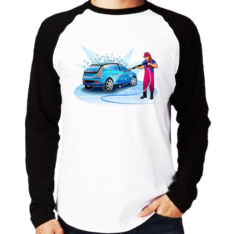 Camiseta Raglan Lava Jato Mulher Manga Longa