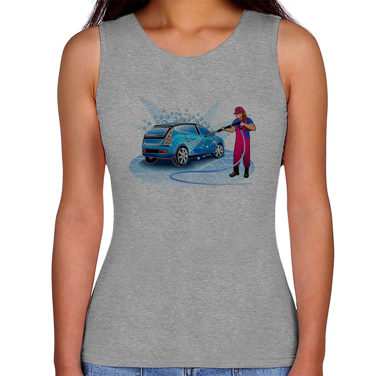 Regata Feminina Lava Jato Mulher - Cinza