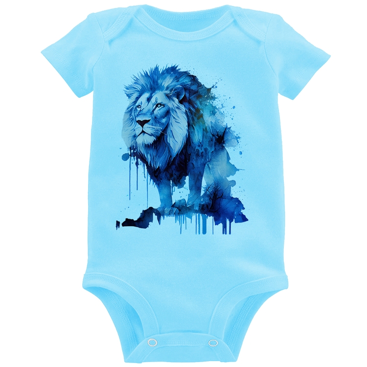 Body Bebê Leão Azul - Azul Bebê