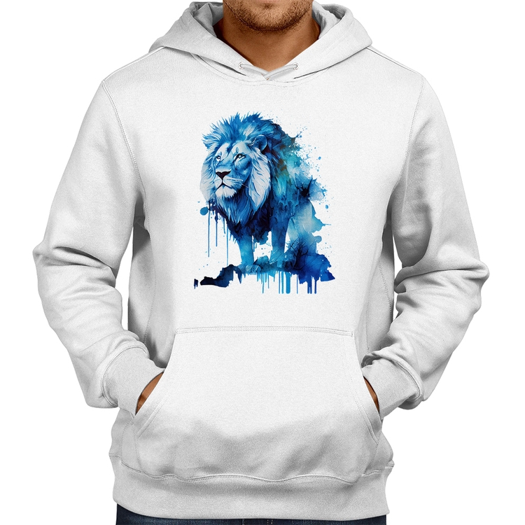 Moletom Leão Azul - Branco