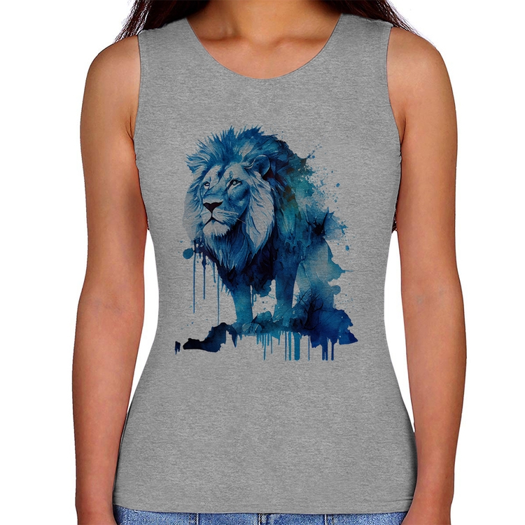 Regata Feminina Leão Azul - Cinza