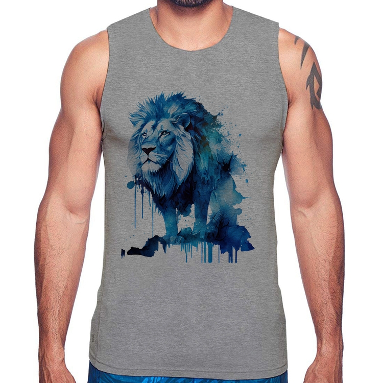 Regata Leão Azul - Cinza