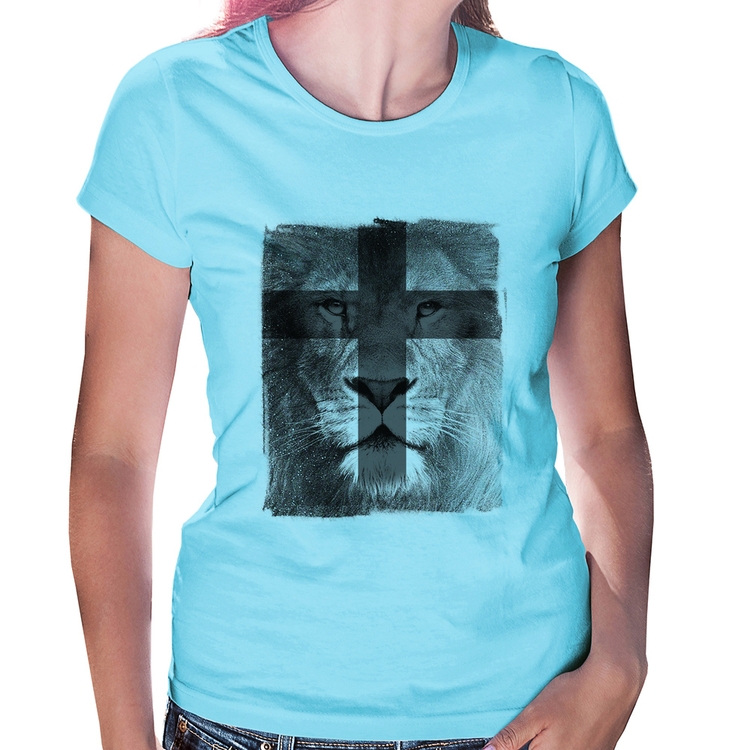 Baby Look Leão de Judá - Azul Bebê