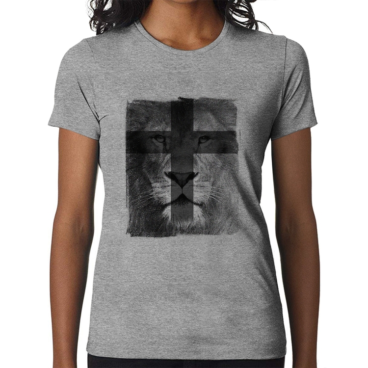 Baby Look Leão de Judá - Cinza