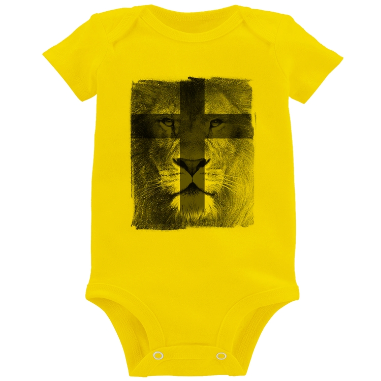 Body Bebê Leão de Judá - Amarelo