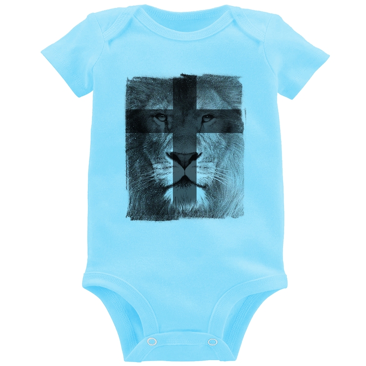 Body Bebê Leão de Judá - Azul Bebê