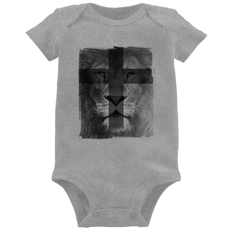 Body Bebê Leão de Judá - Cinza