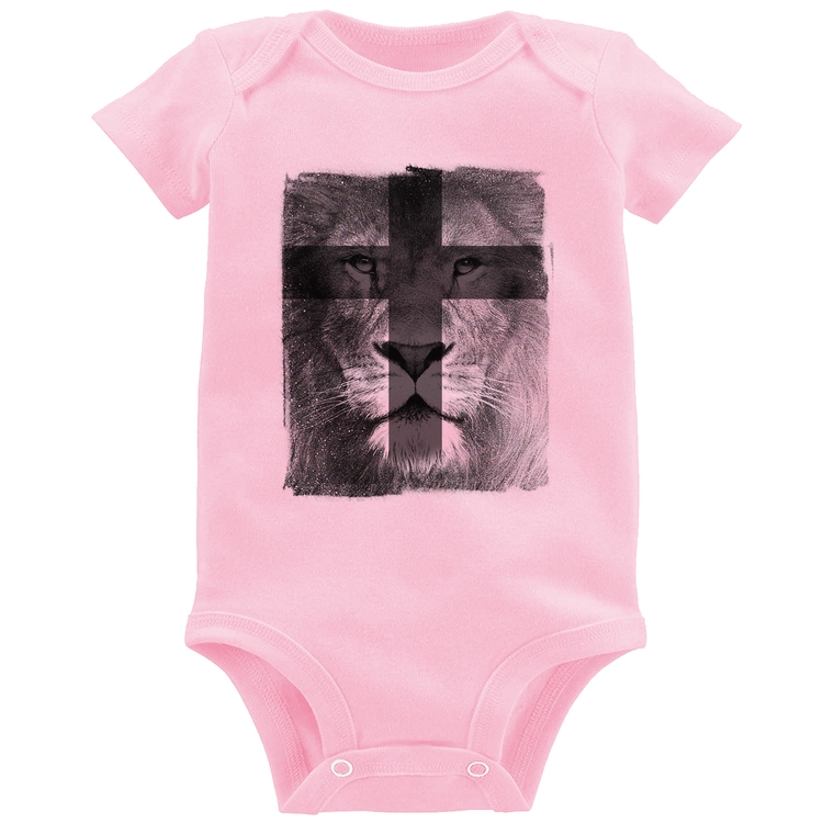 Body Bebê Leão de Judá - Rosa Bebê