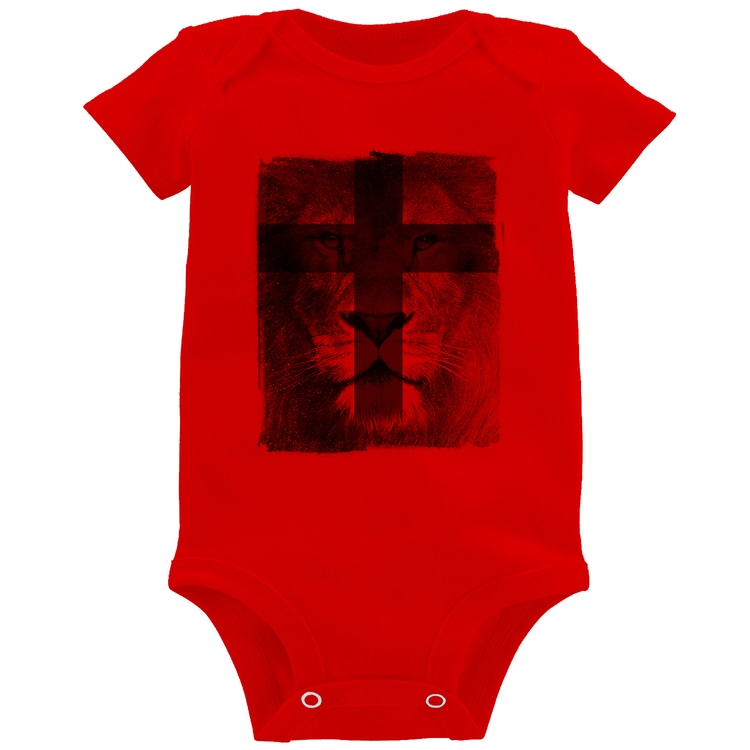 Body Bebê Leão de Judá - Vermelho