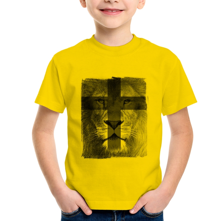 Camiseta Infantil Leão de Judá - Amarela