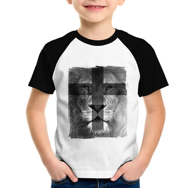 Camiseta Raglan Infantil Leão de Judá