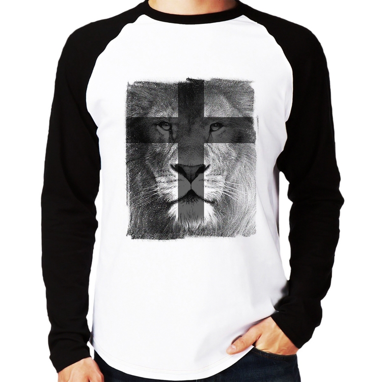 Camiseta Raglan Leão de Judá Manga Longa
