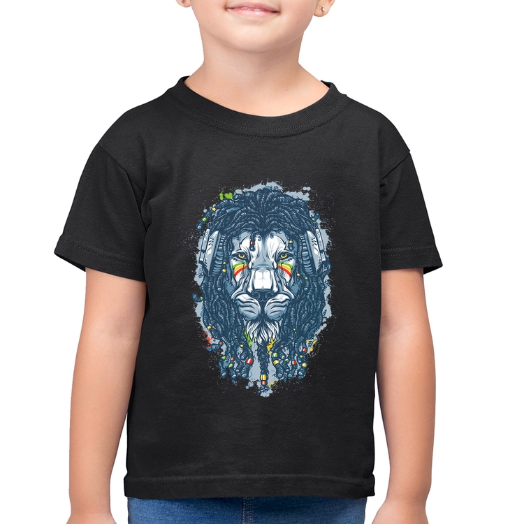 Camiseta Algodão Infantil Leão Reggae