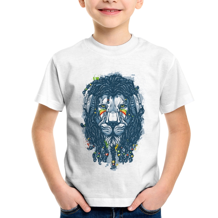 Camiseta Infantil Leão Reggae