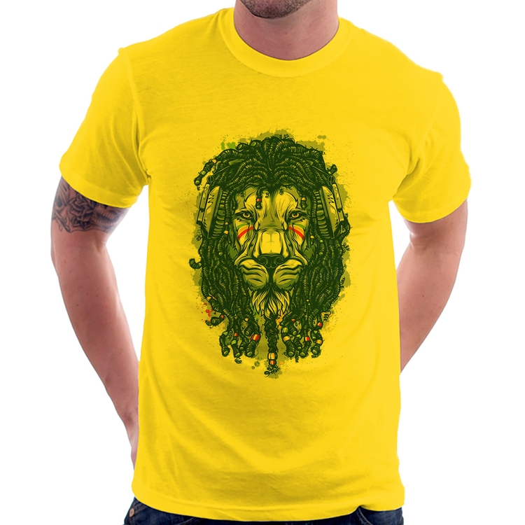 Camiseta Leão Reggae - Amarela