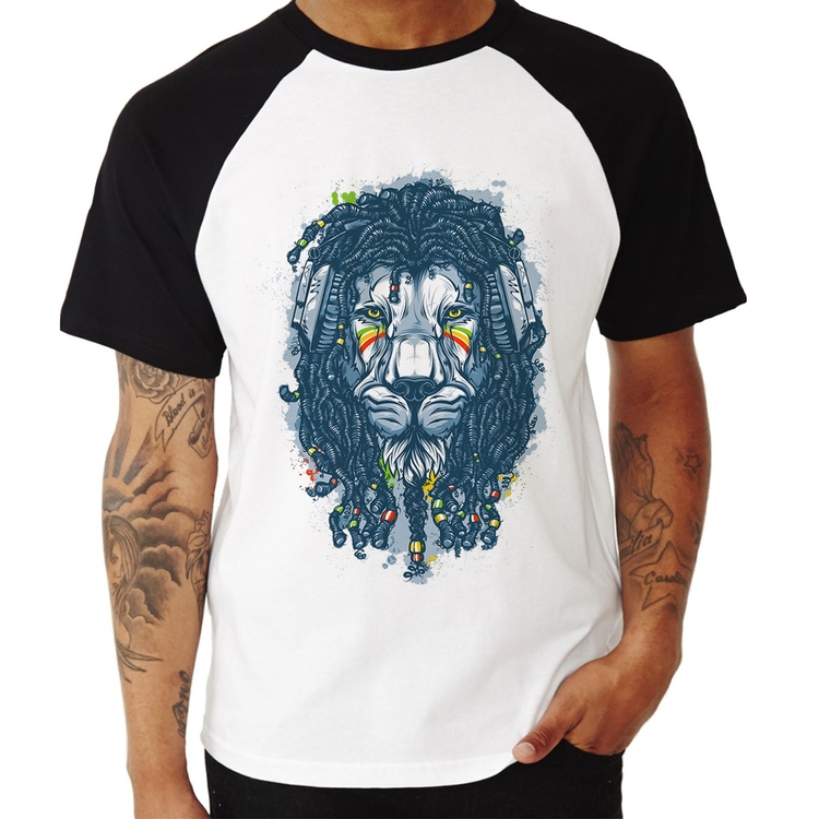 Camiseta Raglan Leão Reggae
