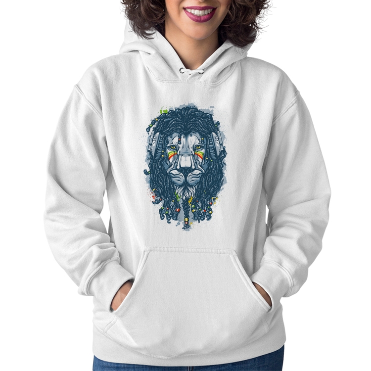 Moletom Feminino Leão Reggae - Branco