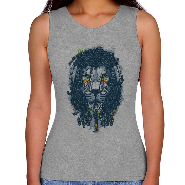 Regata Feminina Leão Reggae - Cinza