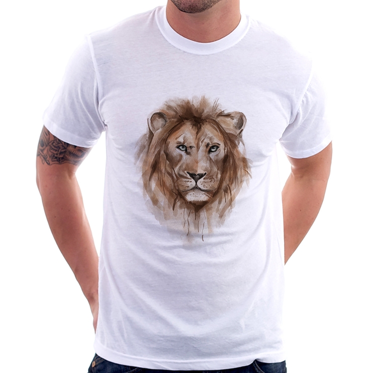 Camiseta Leão Watercolor