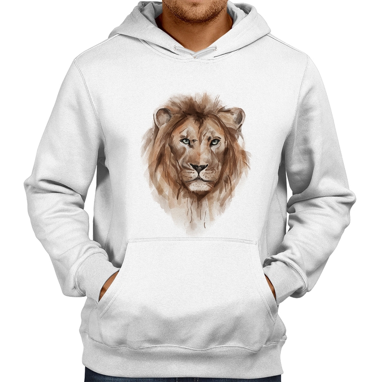 Moletom Leão Watercolor - Branco