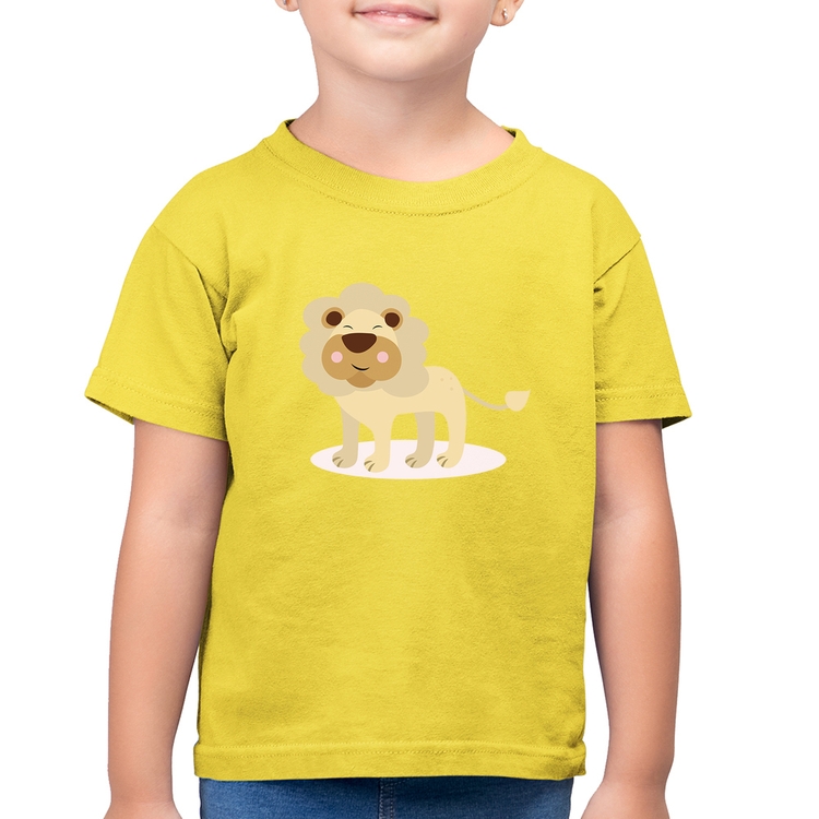 Camiseta Algodão Infantil Leãozinho - Amarelo Canário
