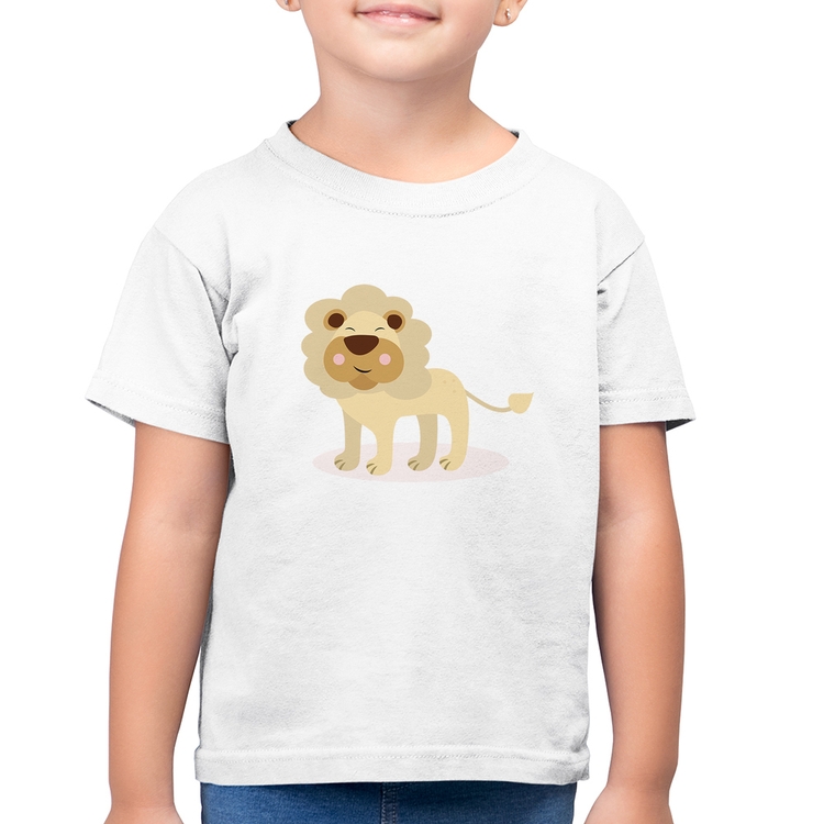 Camiseta Algodão Infantil Leãozinho - Branca
